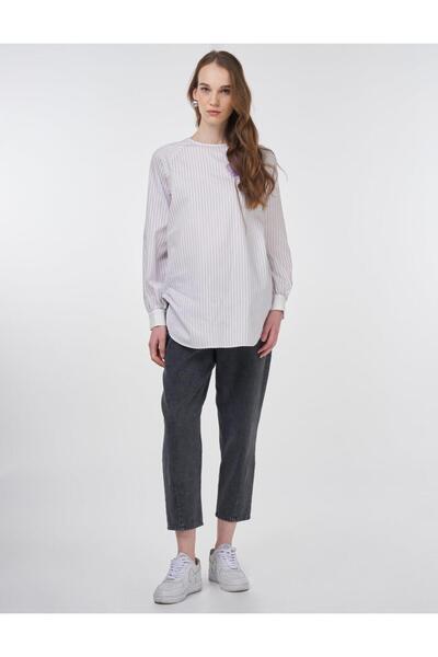 Kayra Reglan Kol Pamuklu Bluz Lila 70044
