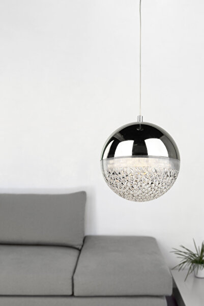 Begüsa Galaksi Ledli Tekli Avize Krom Kaplama