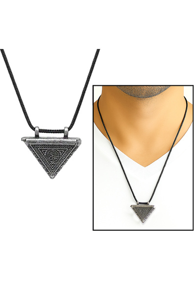 Tesbihane Muska Tasarım Kişiye Özel İçine Hatıra Ürünler Konulabilir Zarif İp Zincirli Metal Erkek Kolye