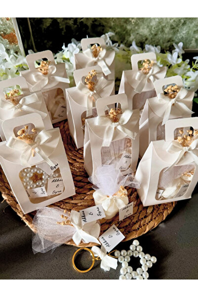 Larmina Decoration 15 حقيبة صغيرة هدية (ميدالية نجمة، شمعة، حلوى اللوز