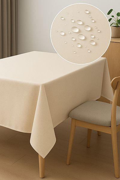KAMİZ Duck Fabric Table Cloth - Water and Stain Repellent |   Durable, Modern Design