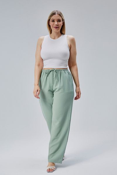 Symirna Viscose Linen Blended Woven Women's Trousers