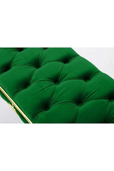 Casafun New Master bench, velvet fabric, gold metal legs, 105 cm x 45 cm x 45 cm