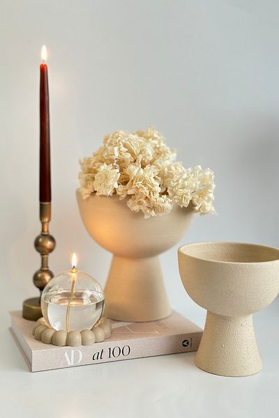 Shura Homeware 2-Piece Ceramic Presentation Bowl with Legs Decorative Bowl