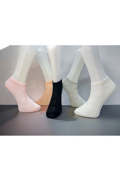 LAV SOCKS 5 Pack Women's Heart Booties Socks