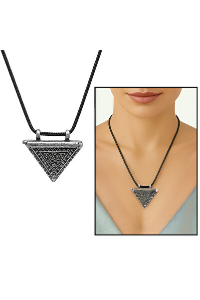 Tesbihane Muska Tasarım Kişiye Özel İçine Hatıra Ürünler Konulabilir Zarif İp Zincirli Metal Kadın Kolye