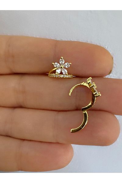 Arescollection قطعة واحدة من حجر الزركون على شكل حلقة متوافقة مع غرة الهيكل الهلالي