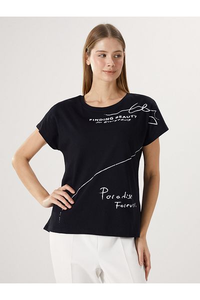 LC Waikiki Tricou de damă cu imprimeu cu gât crew