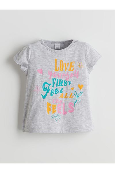 LC Waikiki Crew Neck Printed Girls' T-Shirt Set of 2