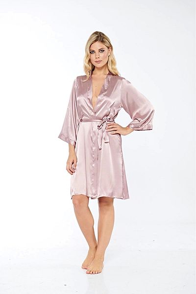 shopwave Mink Silk Satin Dressing Gown - 14006