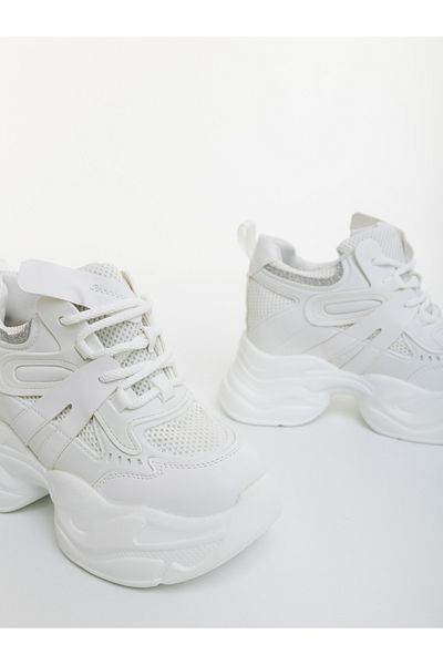 Kalapod Women's white sports shoes made of eco-leather and Vermilia textile material