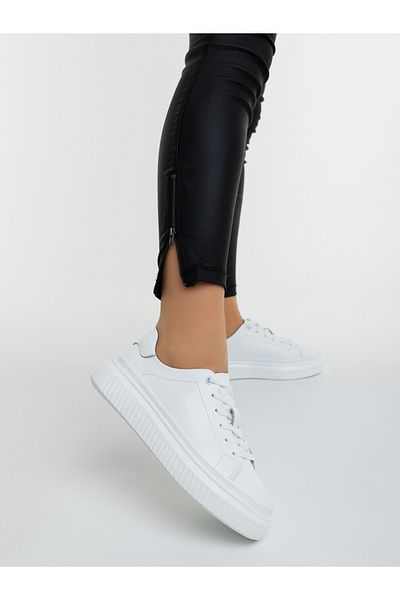 Kalapod Women's white sports shoes made of natural leather Zorilia