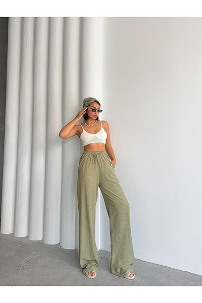 fhk atelier Women's Loose Cut Linen Palazzo Trousers