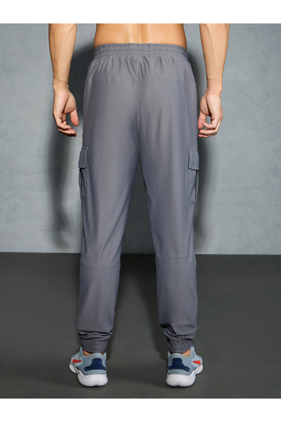 Technosport By Styli Solid Regular Fit Cargo Joggers with Drawstring