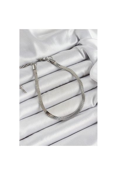 Skygo 316L Steel Silver Color Flat Chain Model Women's Bracelet - Tj-Bb7085