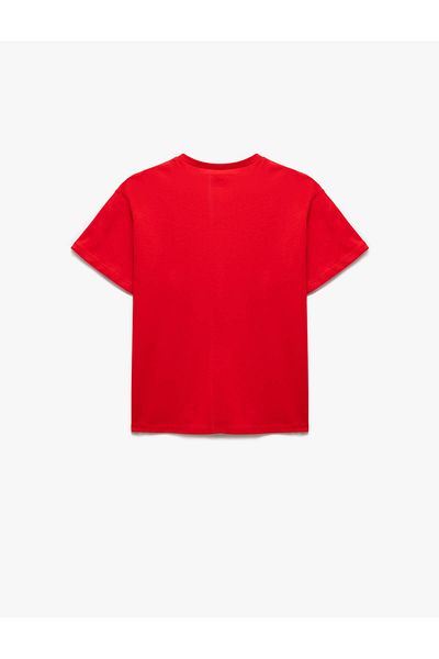 Koton Sequin Sequined Ataturk Printed Short Sleeve Crew Neck Cotton T-Shirt