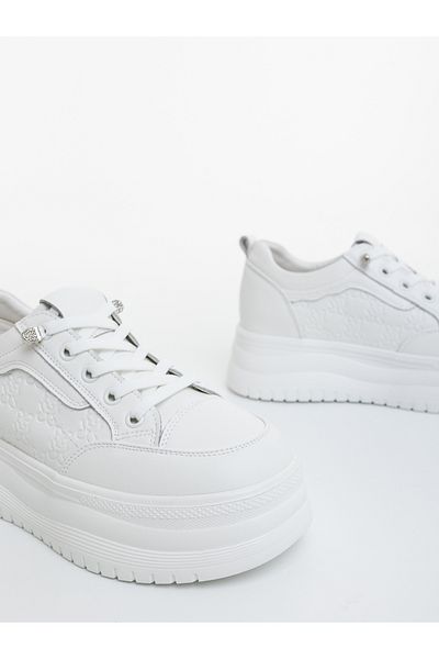 Kalapod Women's white sports shoes made of natural leather Altana