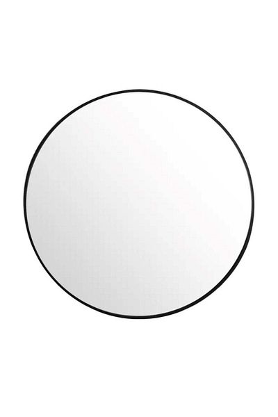 huitich Black Round Wall Mirror Size 60 CM