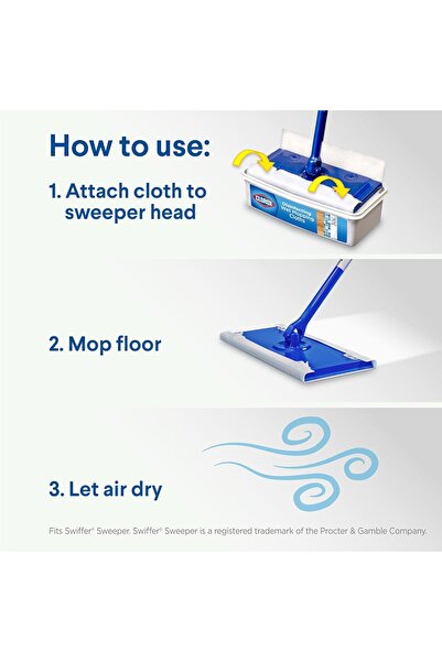 Clorox Disinfecting Wet Mopping Cloths, Rain Clean, 12 Wet Refills