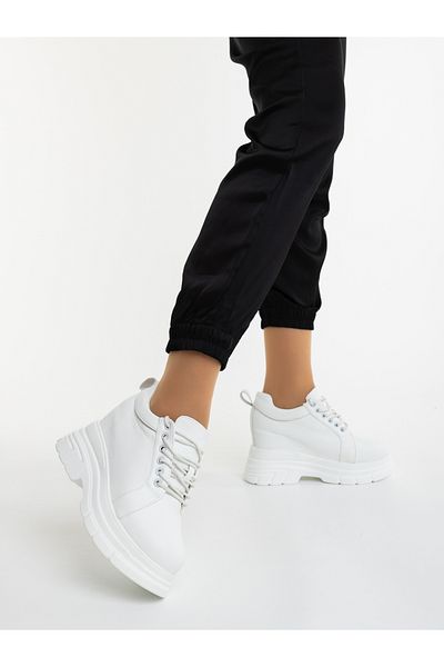 Kalapod Women's white sports shoes made of ecological leather Lenoria