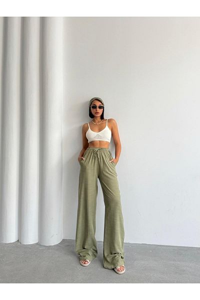 fhk atelier Women's Loose Cut Linen Palazzo Trousers