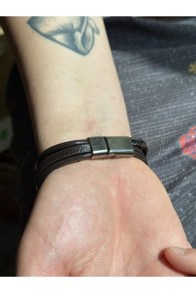 Sfenks. Men's Leather Bracelet with Four