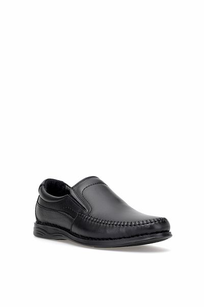 Voyager Y3237 Men's Genuine Leather Casual Shoes Black