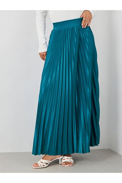 Styli Pleated Elasticated Waistband A-Line Maxi Skirt