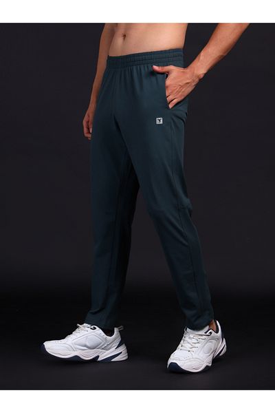 Technosport By Styli Men Grey Solid 4-Way Stretch Track Pants