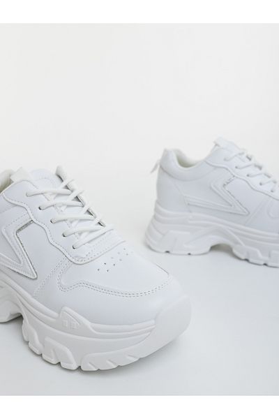 Kalapod Women's white sports shoes made of organic leather Eterna