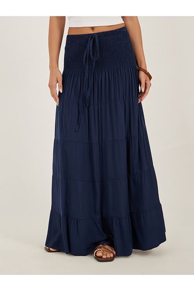 Styli Smocked Tiered A-Line Maxi Dress