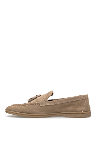 Ayakkabı Fuarı Elite Slatm01N Men's Genuine Leather Casual Shoes Sand Color