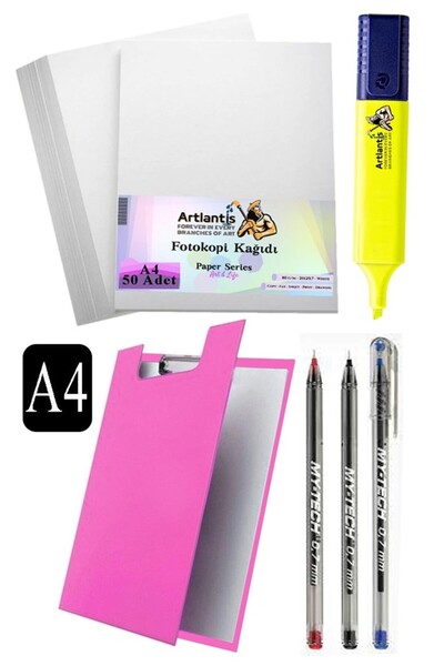 Artlantis قلم حبر جاف مقاس A4 مع غطاء 3 ألوان A4 ورق تصوير أبيض 50 قطعة قلم ت...