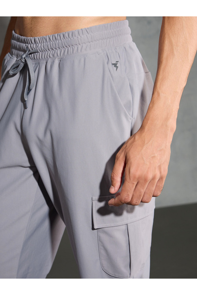 Technosport By Styli Solid Regular Fit Cargo Joggers with Drawstring