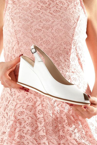 Modabuymus Feta White Genuine Leather Sandals Wedge Heeled Women's Shoes
