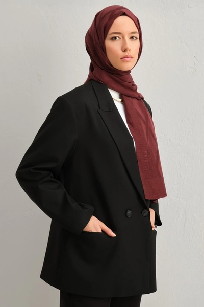 Armine Lyocell İpek Şal 1002-1 Geometrik Desen Bordo-1110-29