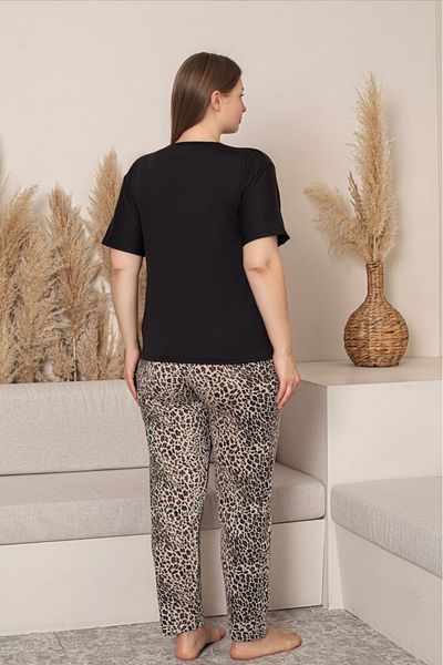 Farya Home Plus Size Milan Bamboo Short Sleeve Lycra Combed Cotton Pajama Set