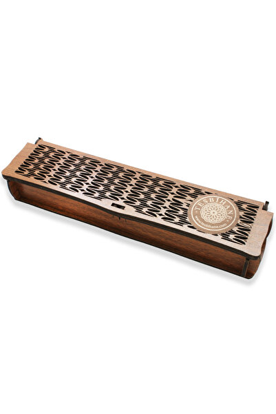 Tesbihane Kahverengi Üzeri Desenli Ahşap Elegance Tesbih Kutusu