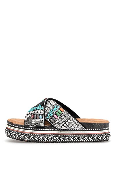 Ayakkabı Fuarı Elite Btbsj03 Women's Stone Flat Slippers Black