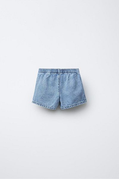 Magu Fusta scurtă din denim cu panglică albastru deschis din bumbac pentru fete