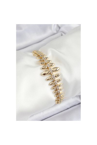 Skygo Brass Lead Model Zircon Stone Gold Color Vip Series Women's Bracelet - Tj-Bb7208