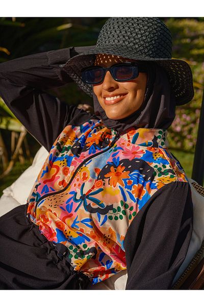 LC Waikiki Γυναικείο Σετ μαγιό Hijab με μοτίβο γιακά