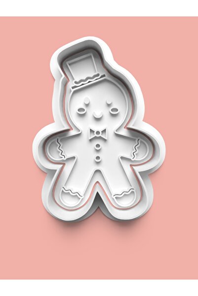 AKTASTORE Gingerbread Man Figure with Hat Cookie Mold and Sugar Dough Mold 00...