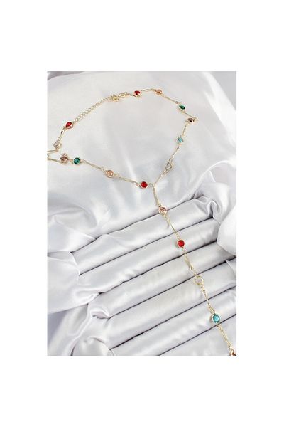 Skygo Brass Assortment Model Gold Color Zircon Stone Y Necklace - Tj-Bko10251