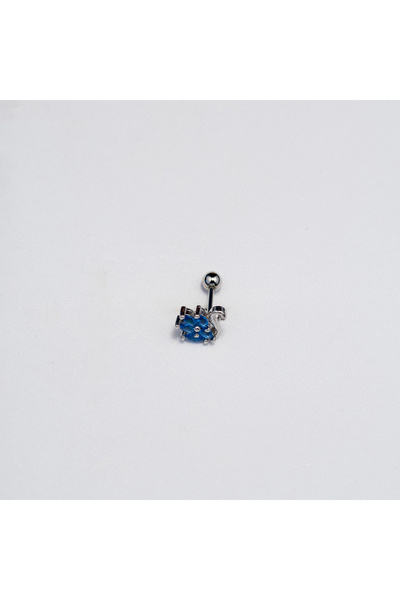 Piercing by Sever Blue Stone Swan Steel Piercing… Silver/Silver Color (Tragus Helix Conch Flat)
