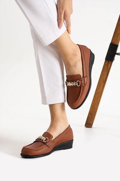 MİYASPORT Women's Orthopedic High Sole Daily Buckle Detailed Summer 4 Season Mother Sports Shoes Ballerinas