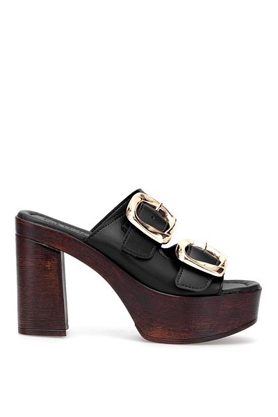 MİSS PARK MODA Miss Park Moda Pm183 K766 Women's Heeled Slippers Black