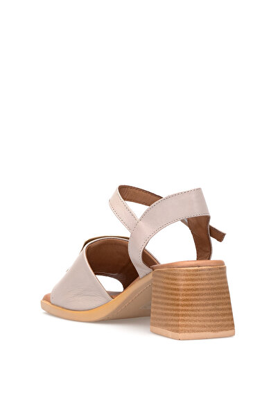 Ayakkabı Fuarı Elit Brk488 Women's Genuine Leather Classic Heeled Shoes Mink