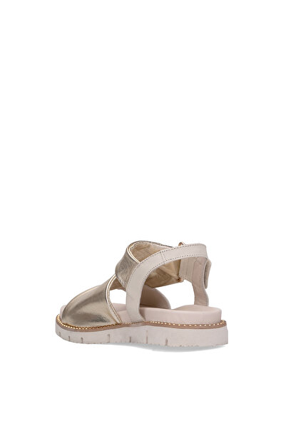 Venüs 25440022Y Women's Genuine Leather Flat Sandals Gold