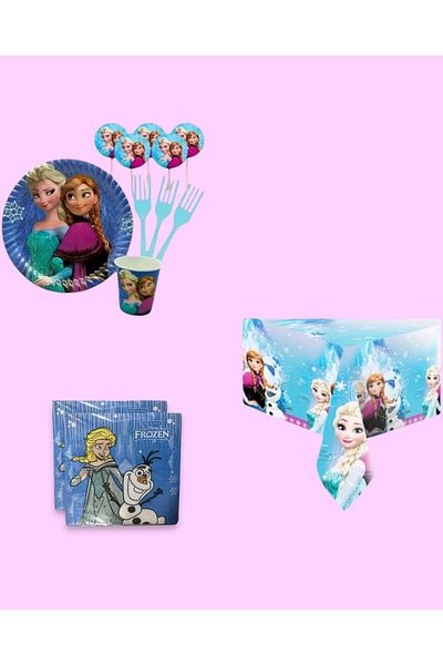 Evabrite Frozen Elsa 8-Person Birthday Party Set - Frozen Elsa Concept Party Decorations
